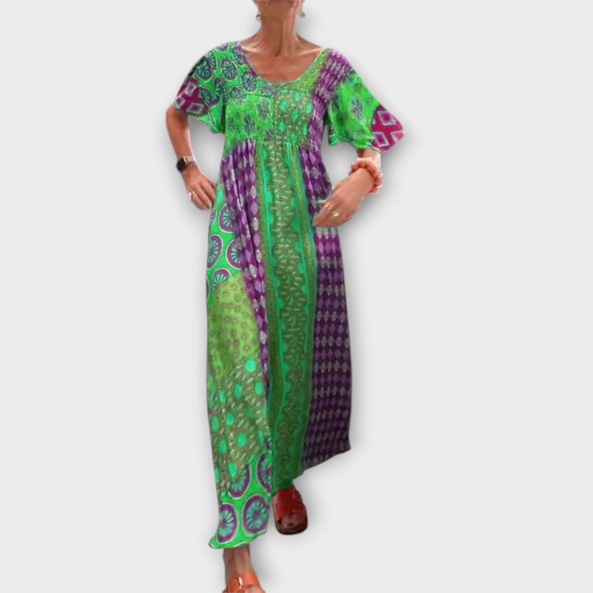Frida | Färgstark bohemisk klänning