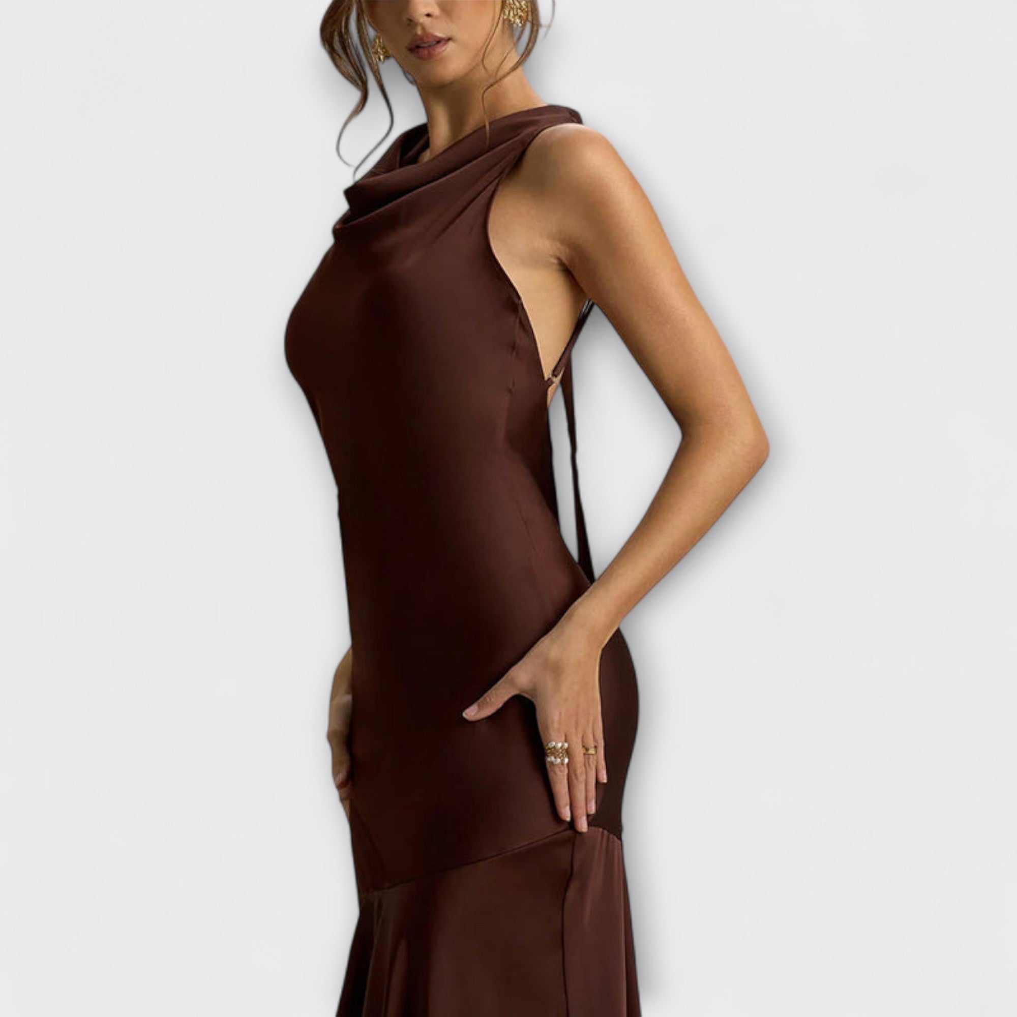 Anna | Elegant maxiklänning i satin