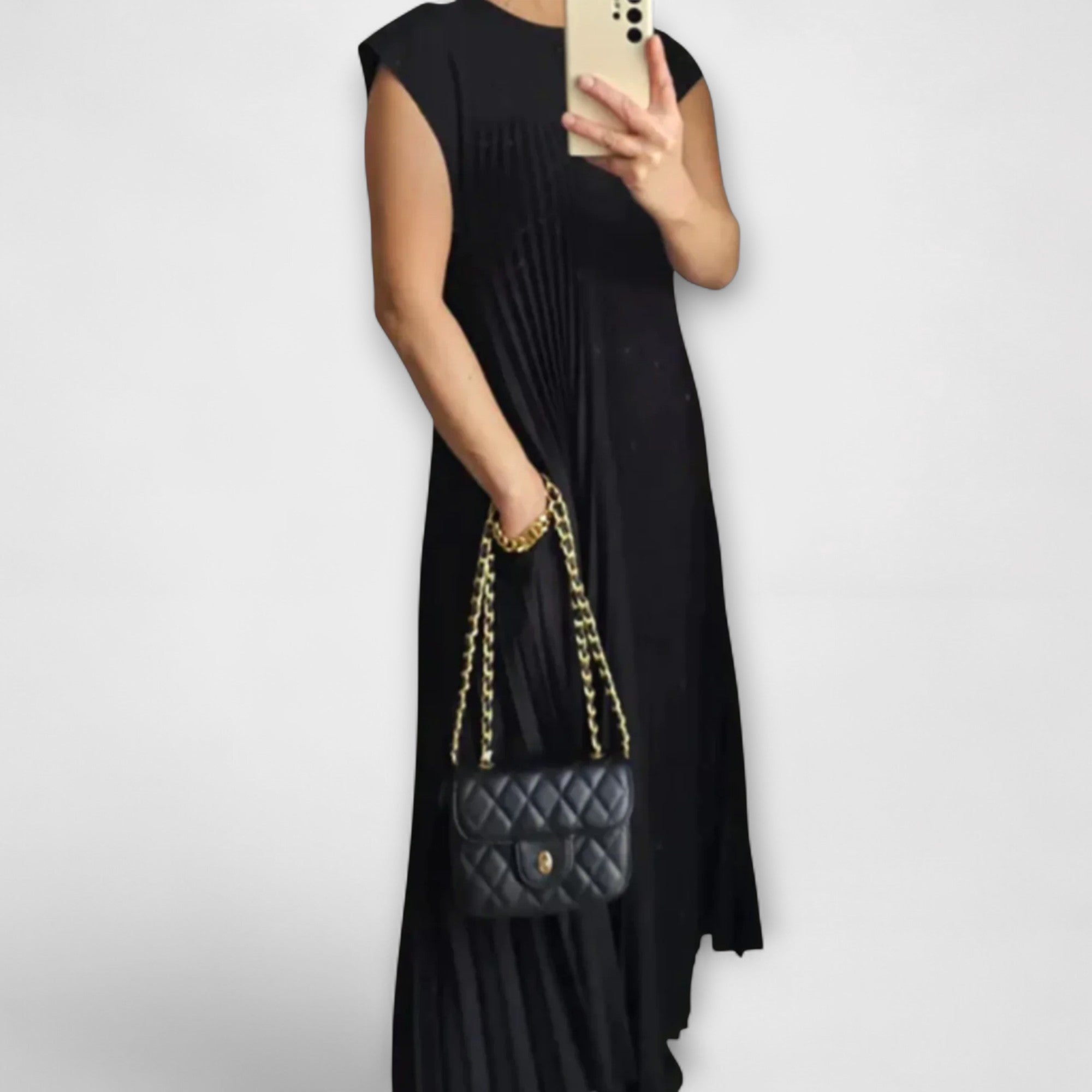 Dagmar | Elegant plisserad midiklänning