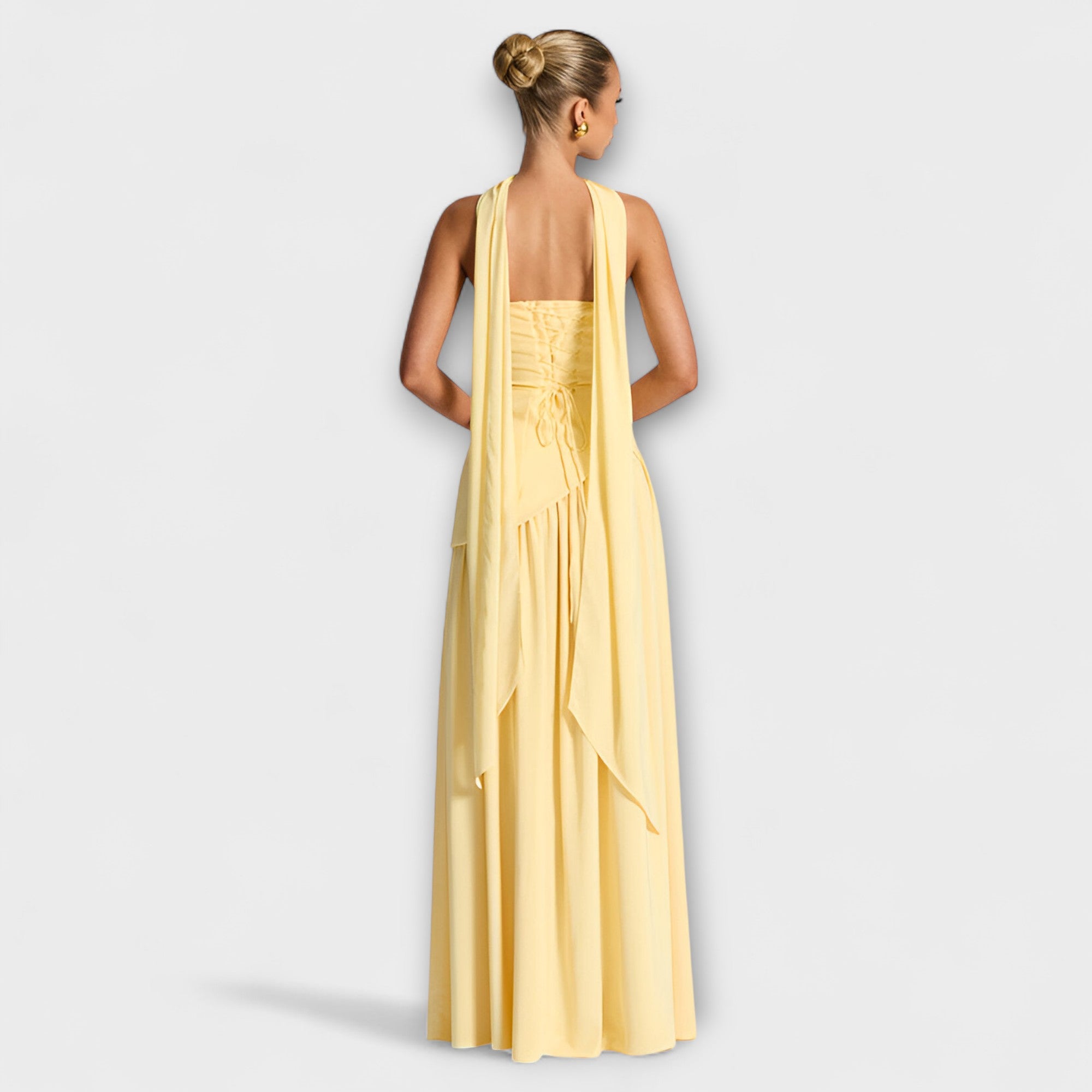 Martha | Elegant svartvit maxiklänning