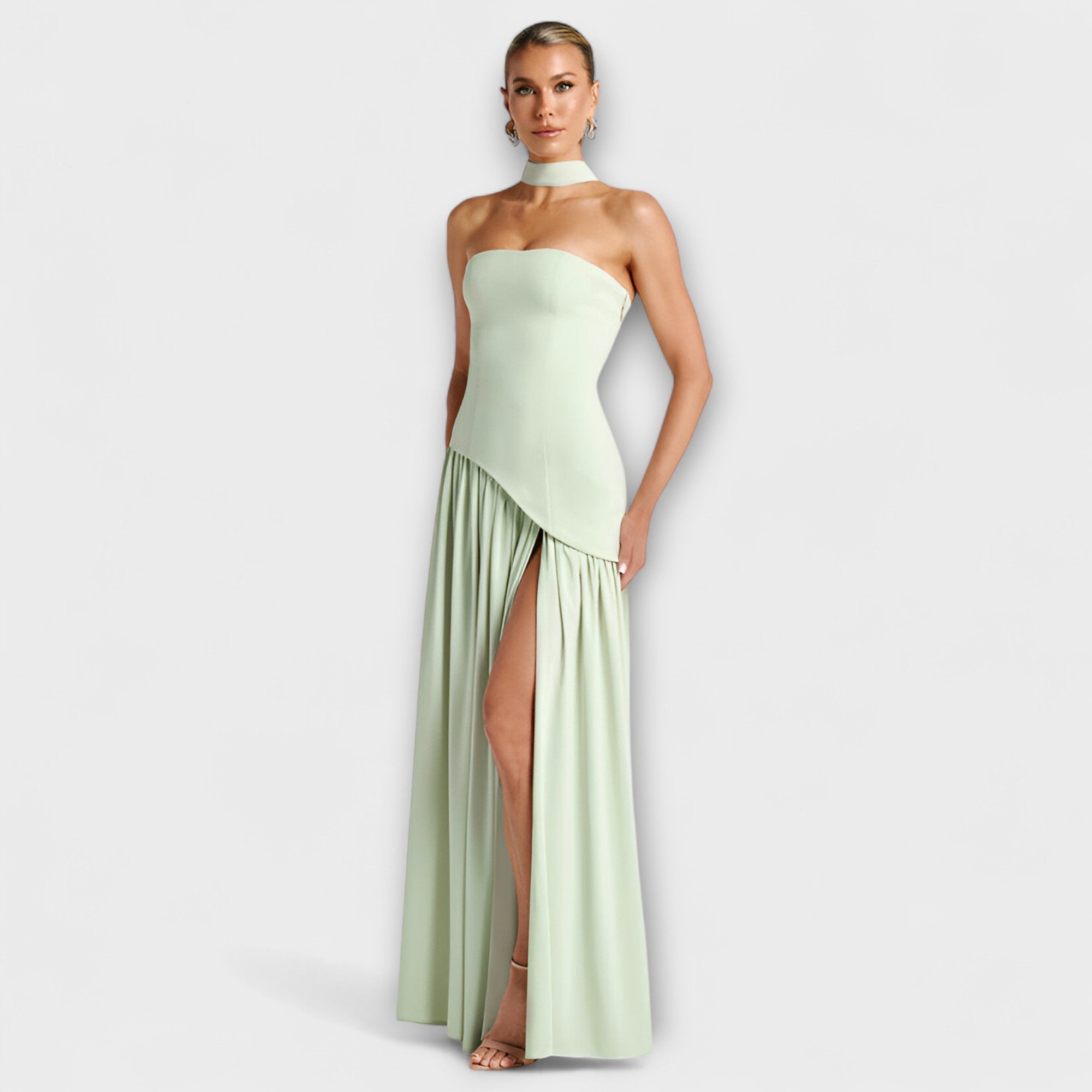 Martha | Elegant svartvit maxiklänning