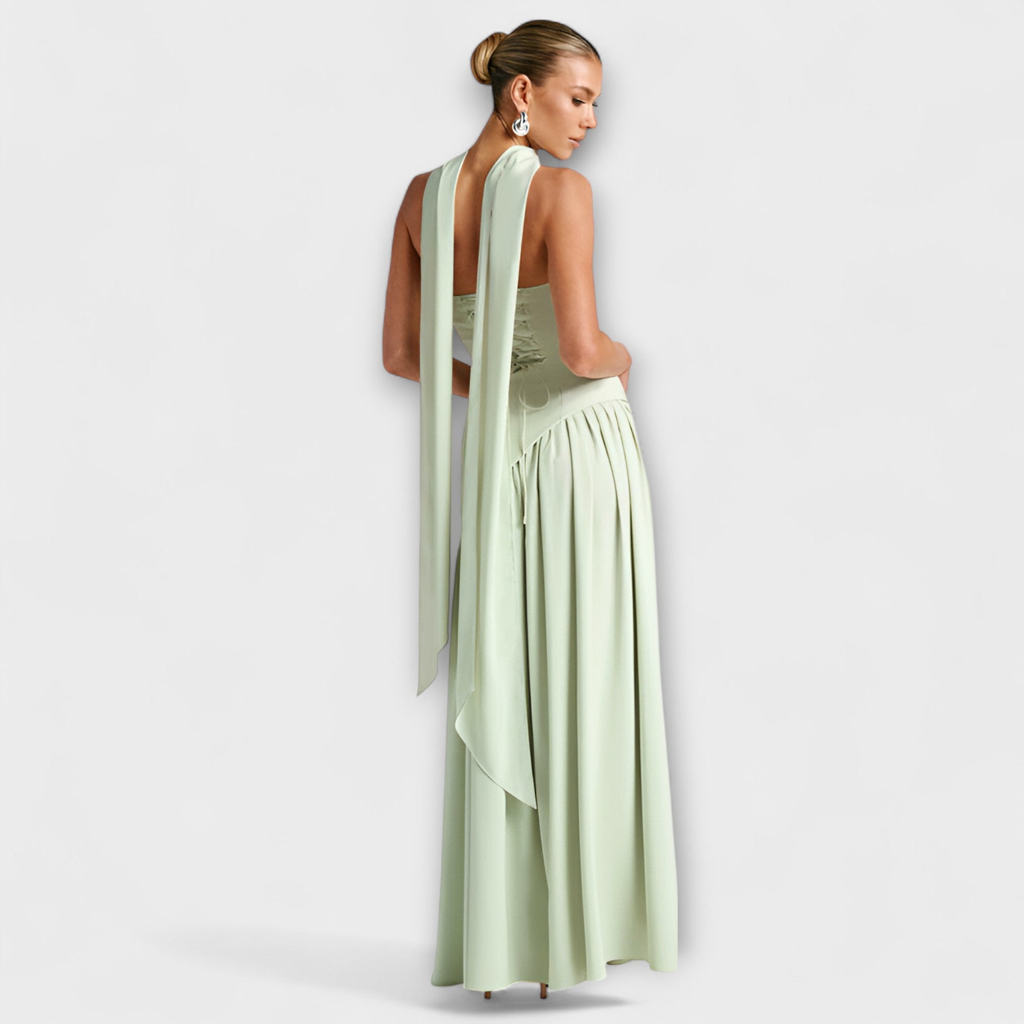 Martha | Elegant svartvit maxiklänning