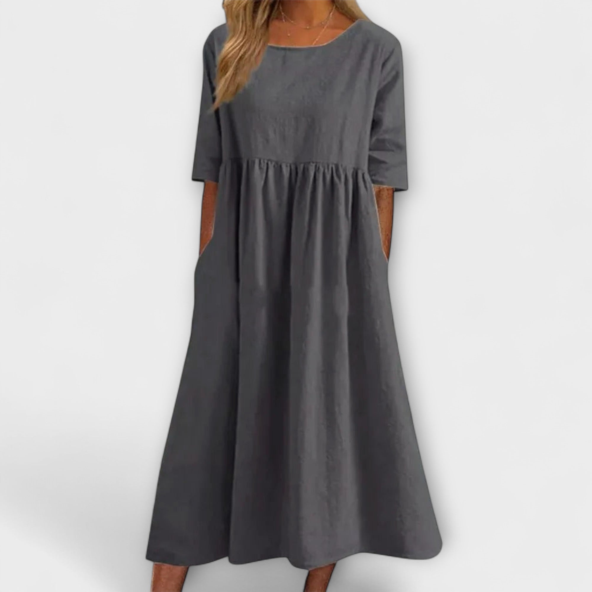 Irene | Randig klänning med ledig passform över magen