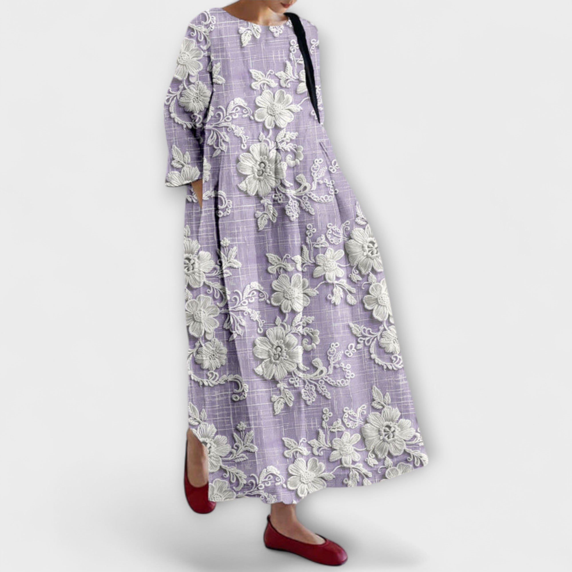 Almut | Maxiklänning med konstnärliga blommor