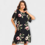 Annika | Elegant blommig chiffongklänning