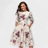 Victoria | Elegant knälång klänning i retrostil