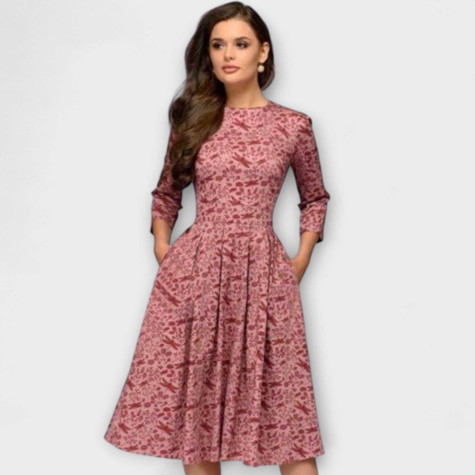Victoria | Elegant knälång klänning i retrostil