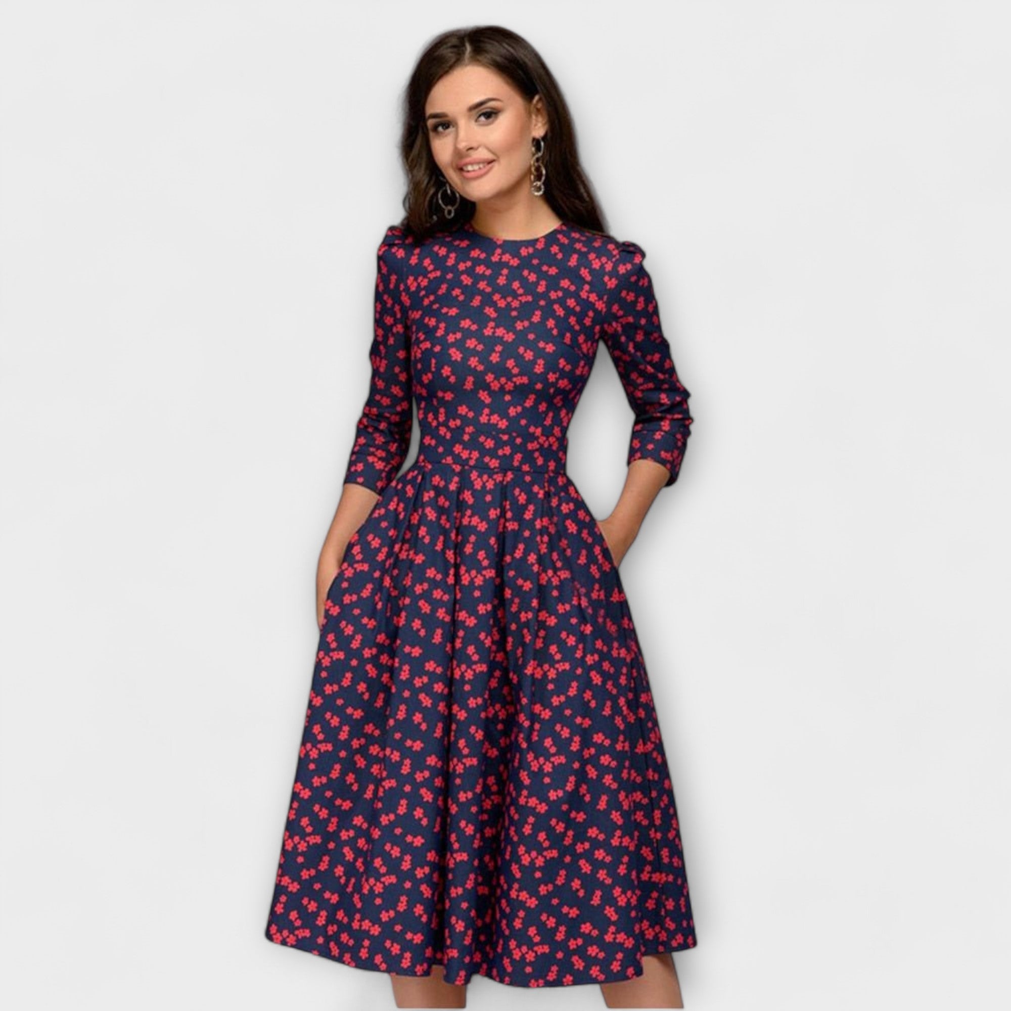Victoria | Elegant knälång klänning i retrostil