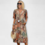 Isabell | Blommig klänning med följsam passform