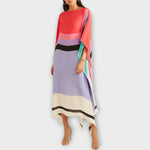 Annemarie | Vid kaftan med geometriskt mönster