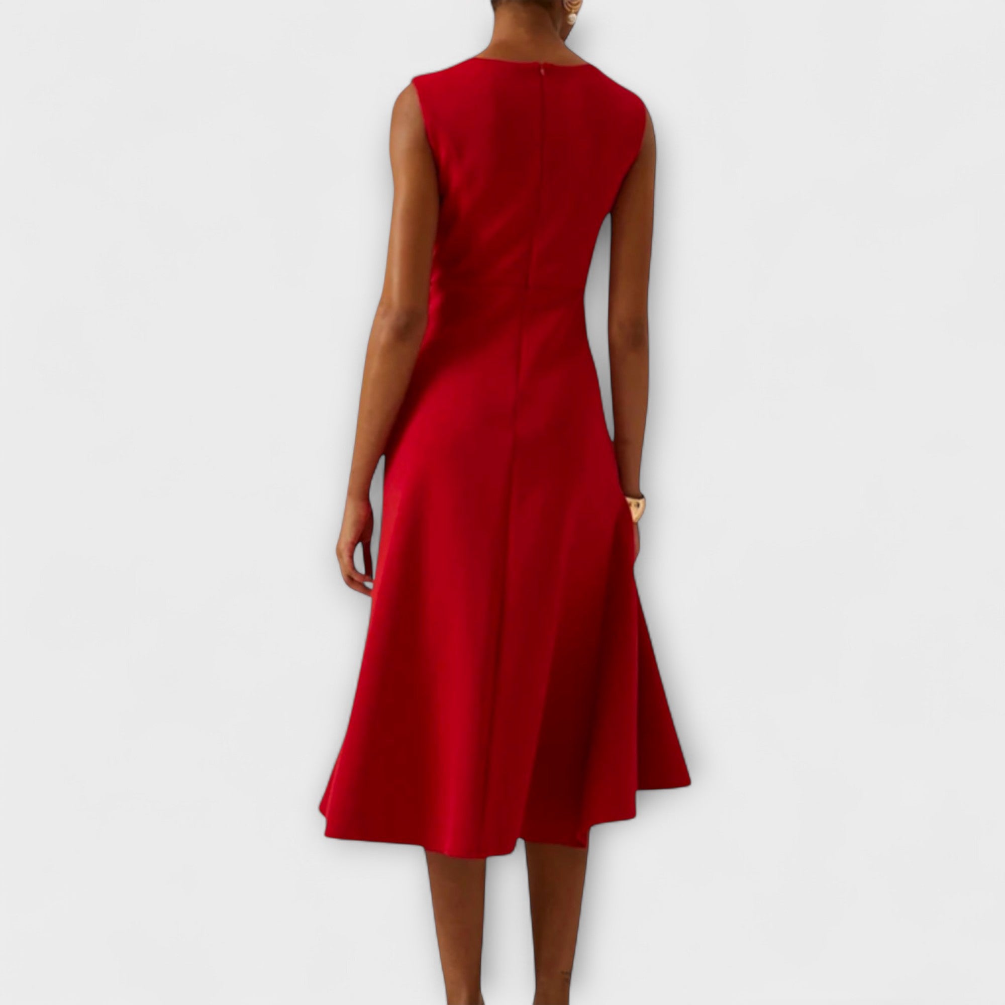Selina | Asymmetrisk draperad midiklänning