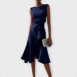 Selina | Asymmetrisk draperad midiklänning