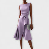 Selina | Asymmetrisk draperad midiklänning