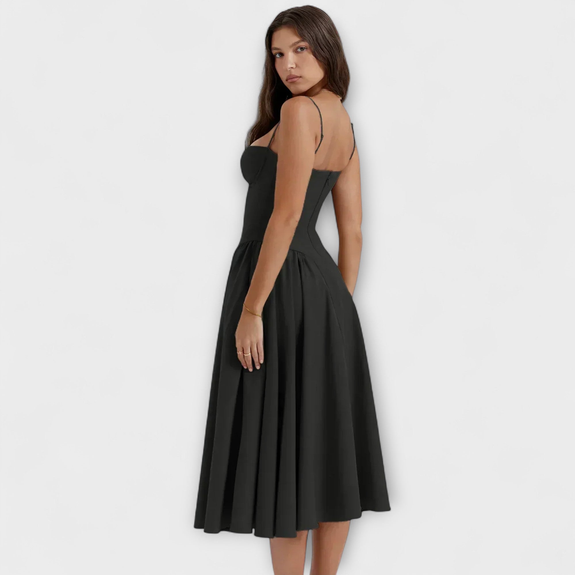Caroline | Elegant ärmlös korsettklänning