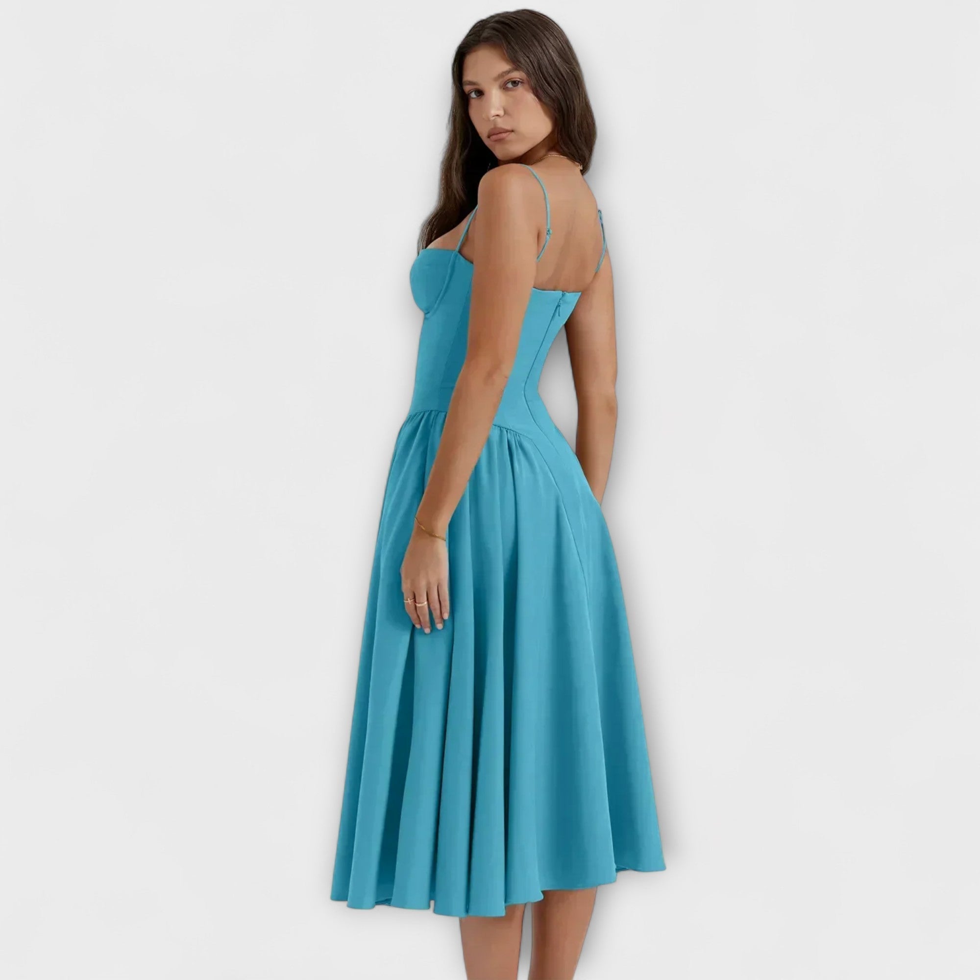 Caroline | Elegant ärmlös korsettklänning