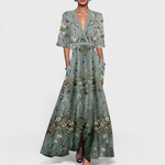 Cordula | Elegant blommig långklänning