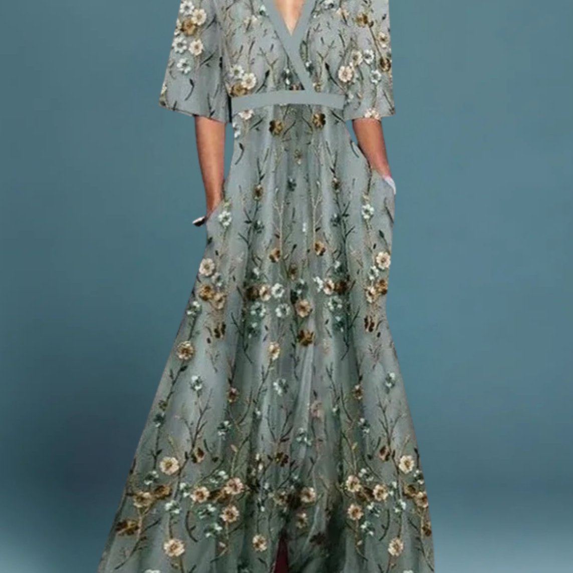 Cordula | Elegant blommig långklänning
