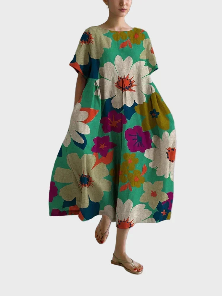 Selma | Klänning med livfullt blommönster