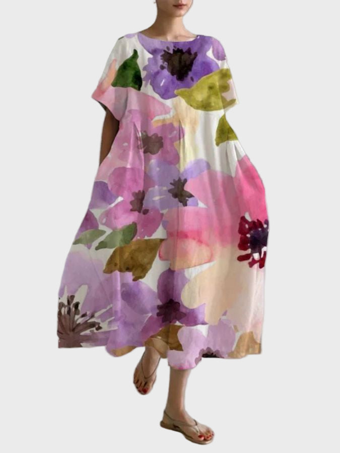 Loretta | Långklänning med stora blommor