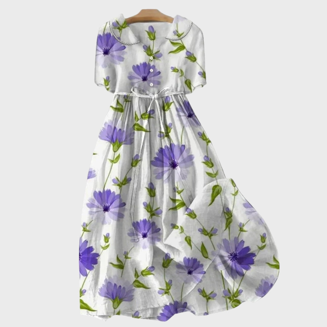 Marianne | Maxiklänning med lavendelfärgade blommor