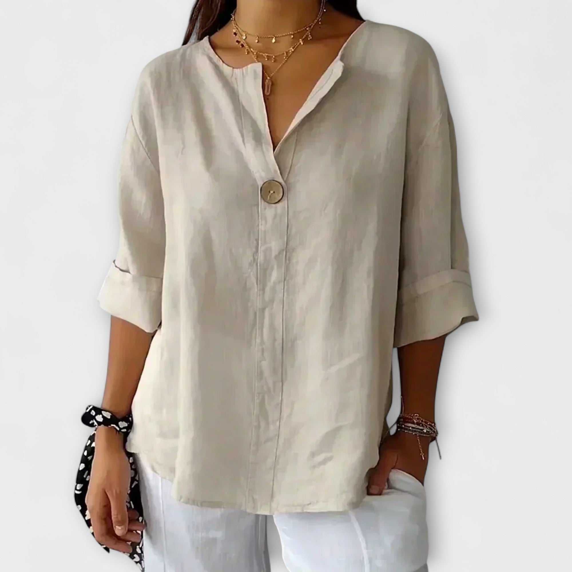 Therese | Elegant blus med V-ringning
