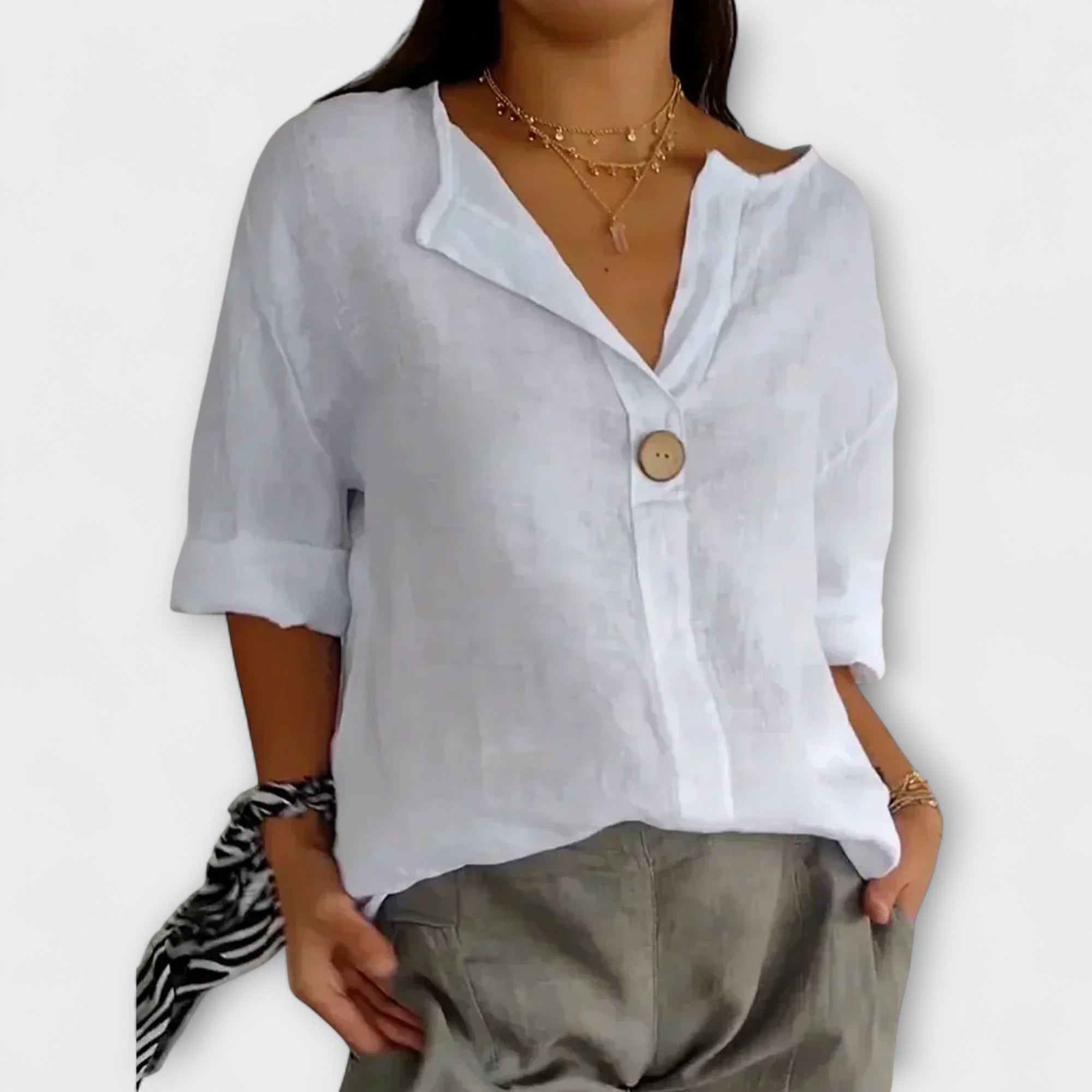 Therese | Elegant blus med V-ringning
