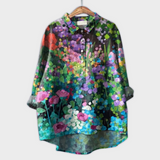 Sabrina | Handgjord blus med blommönster