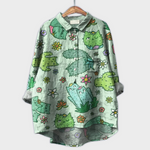 Sabrina | Handgjord blus med blommönster