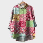 Sabrina | Handgjord blus med blommönster
