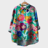 Sabrina | Handgjord blus med blommönster