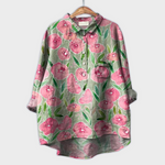 Sabrina | Handgjord blus med blommönster