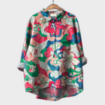 Sabrina | Handgjord blus med blommönster
