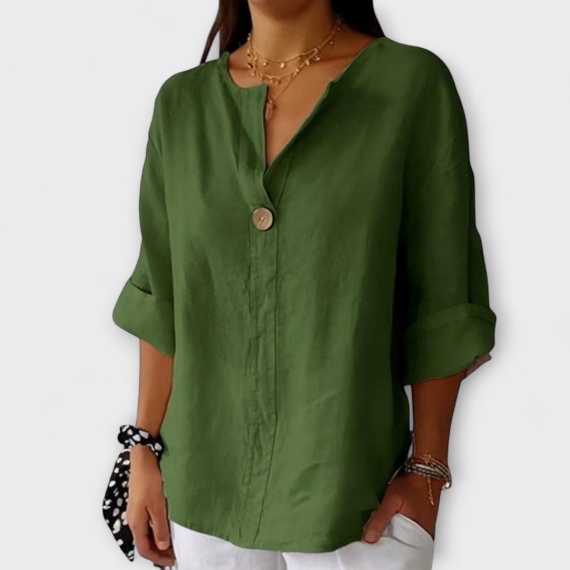 Maya | Elegant blus med V-ringning