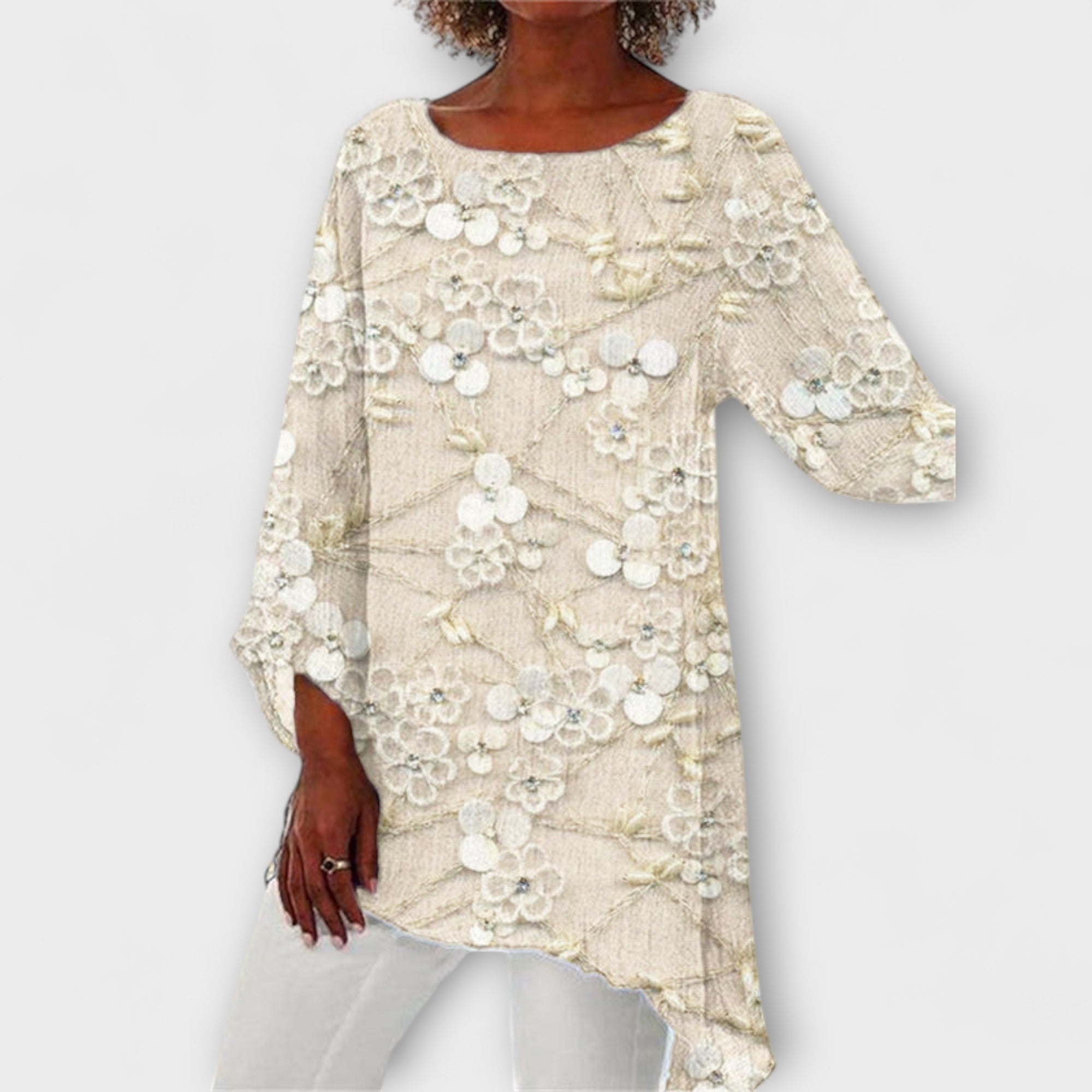 Anne-Sophie | Blus med kristallinspirerat blommönster