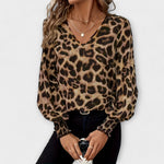 Tina | Elegant leopardmönstrad blus