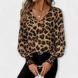 Tina | Elegant leopardmönstrad blus