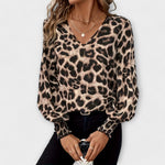 Tina | Elegant leopardmönstrad blus