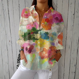 Jutta | Blus med akvarellblommor
