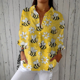 Diana | Lätt blus med bin och blommor
