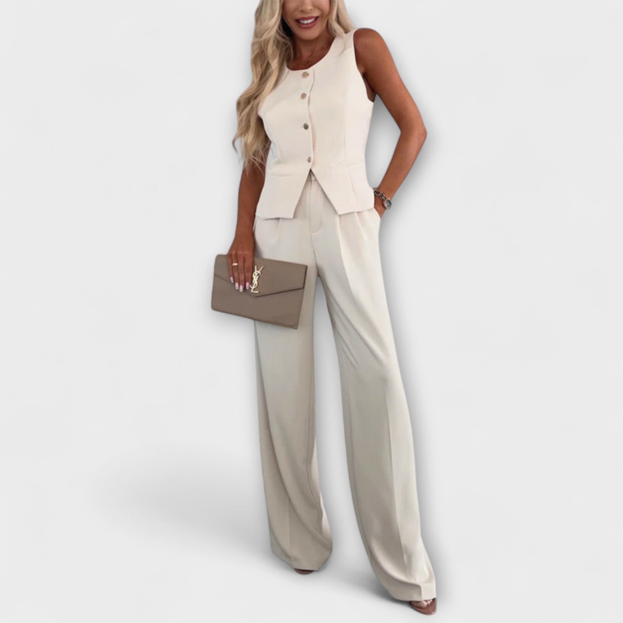 Christine | Chic ärmlös topp och byxa set