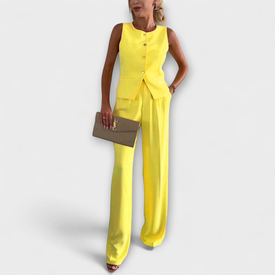 Christine | Chic ärmlös topp och byxa set