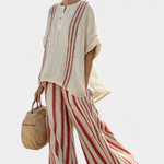 Thea | Elegant set med röda ränder