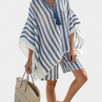 Edith | Randigt set med blus och shorts