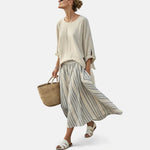 Marta | Set med blus och kjol i bambulinne