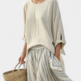 Marta | Set med blus och kjol i bambulinne