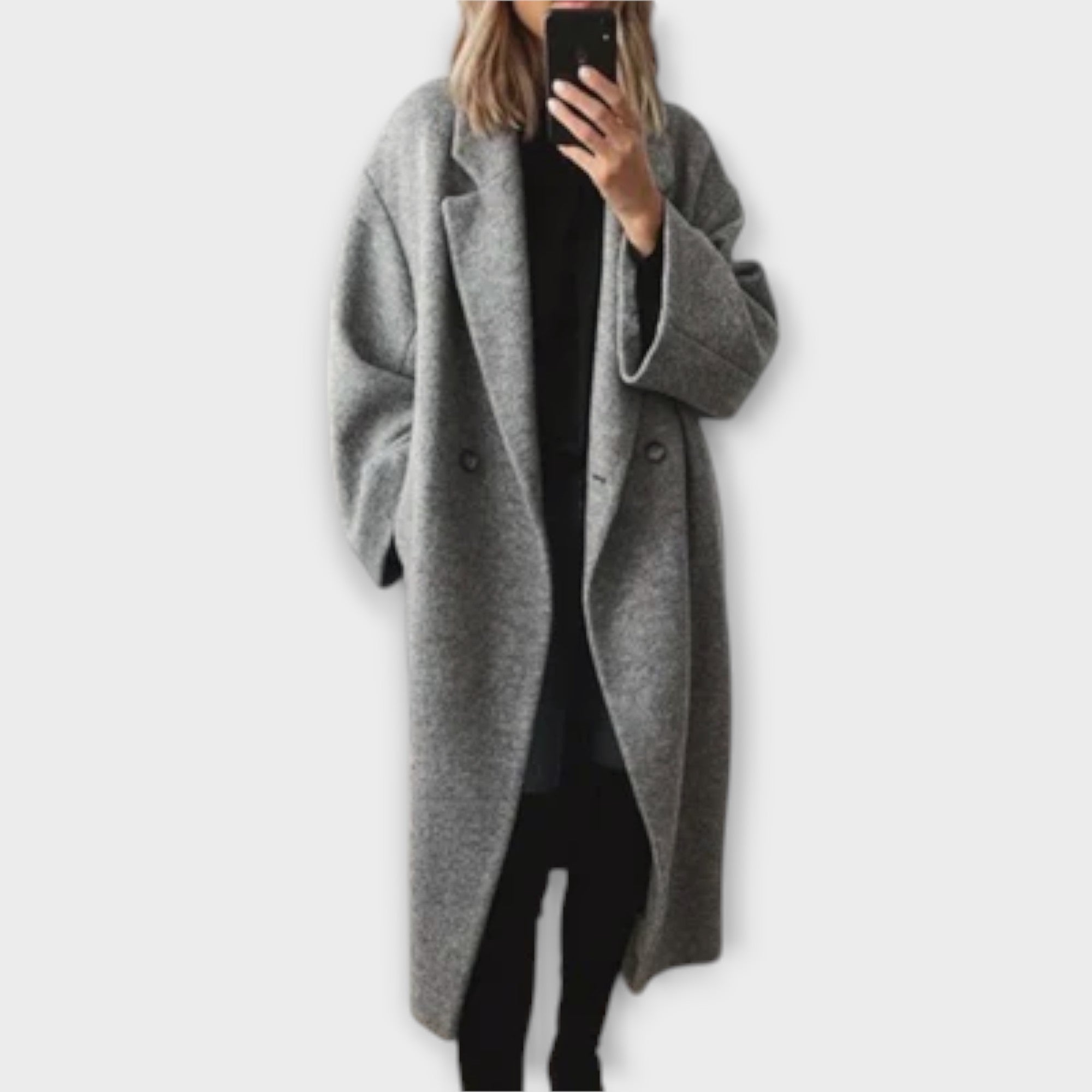 Alina | Elegant lång kappa med slag