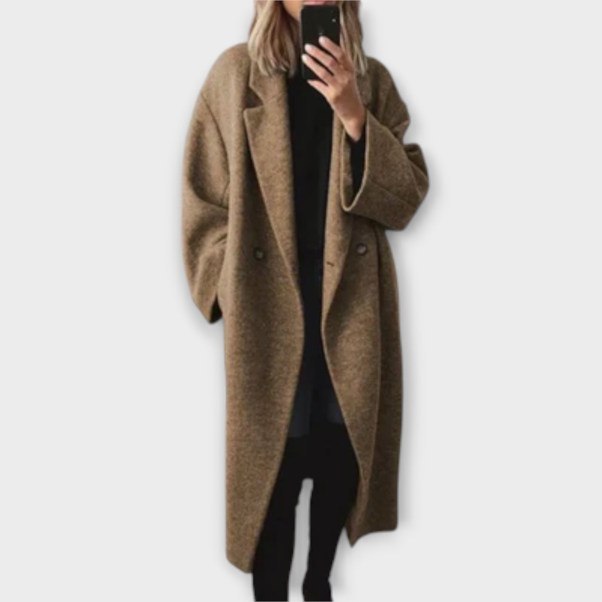 Alina | Elegant lång kappa med slag