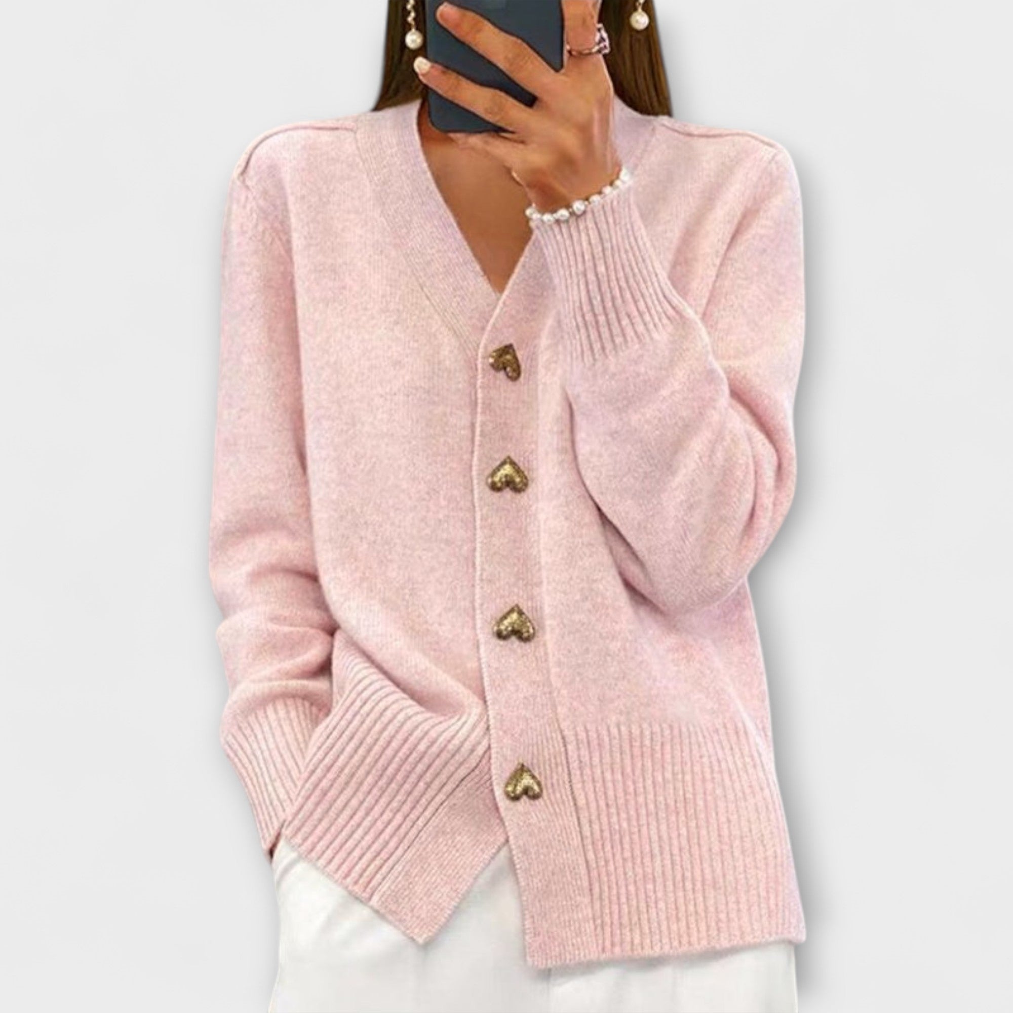 Anne | Damtröja med V-ringad vintagelook