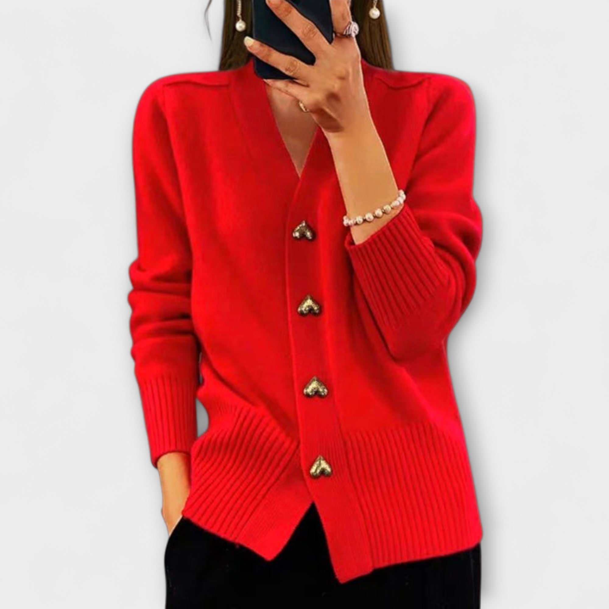 Anne | Damtröja med V-ringad vintagelook