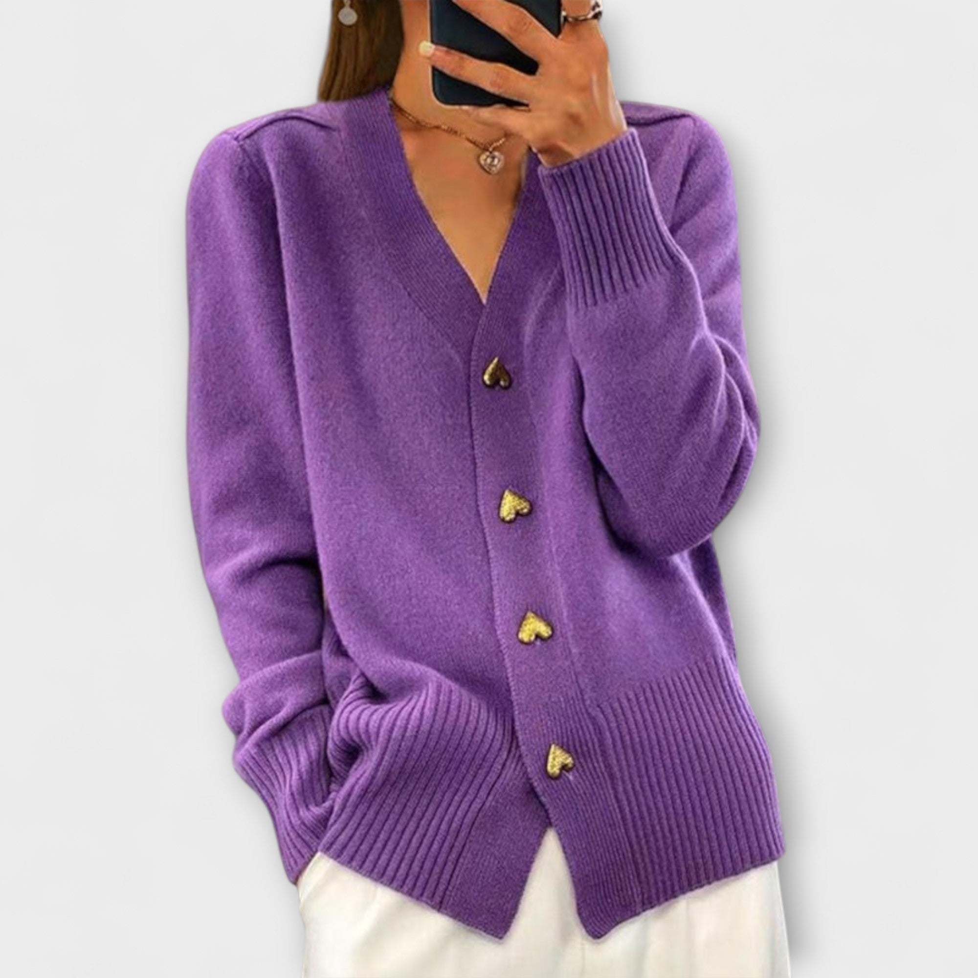 Anne | Damtröja med V-ringad vintagelook